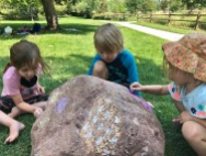 27. Mia, Oliver and Marleigh chalk the rock