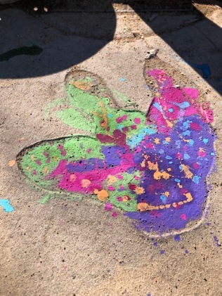 Chalk painted Dino track
